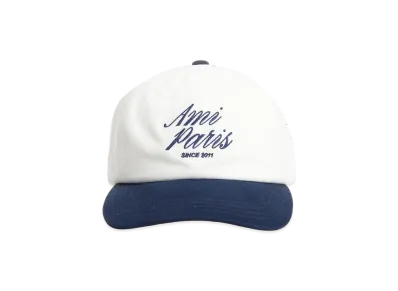 AMI PARIS Bicolor Cap Cotton Gabardine "White"