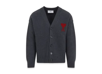 AMI PARIS 'Ami De Coeur' Cardigan "Gray"