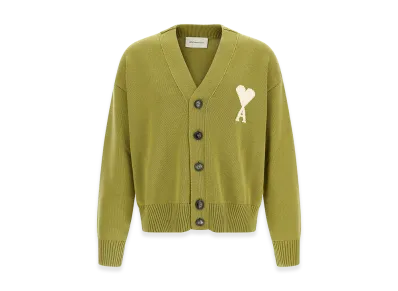 AMI PARIS 'Ami De Coeur' Cardigan "Green"