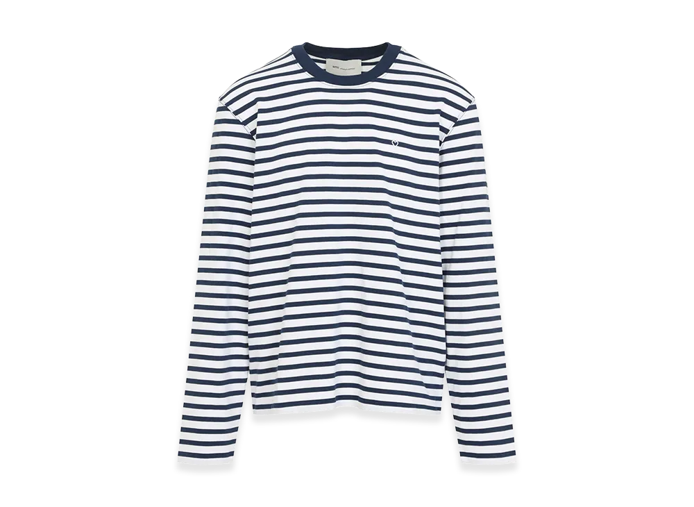 AMI PARIS Embroidered Cotton Oversize T-Shirt "Stripped"