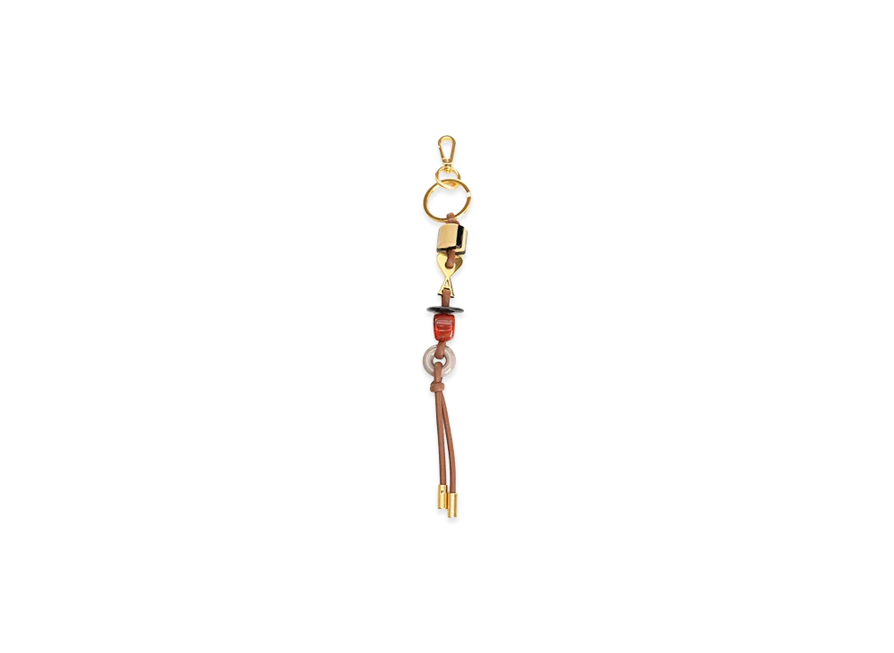 AMI PARIS Pearl Keyring "Caramel/Gold Vibre"