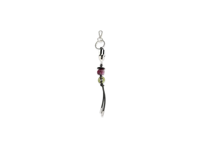 AMI PARIS Pearl Keyring "Black/Vibrated Silver"