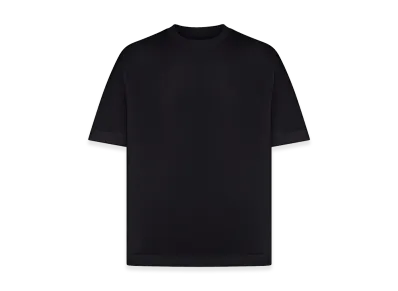 AMI PARIS Crew Neck Cotton T-Shirt with De Coeur Logo "Black"
