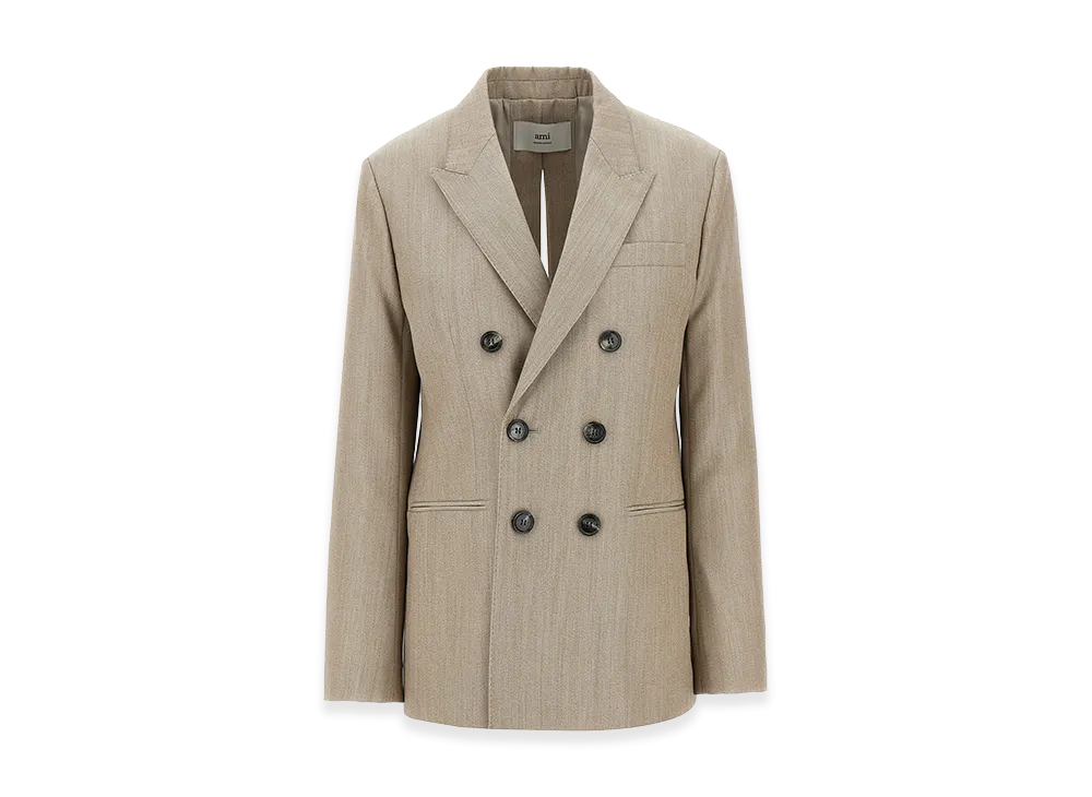 AMI PARIS Women's Maxi Split Blazer "Beige"