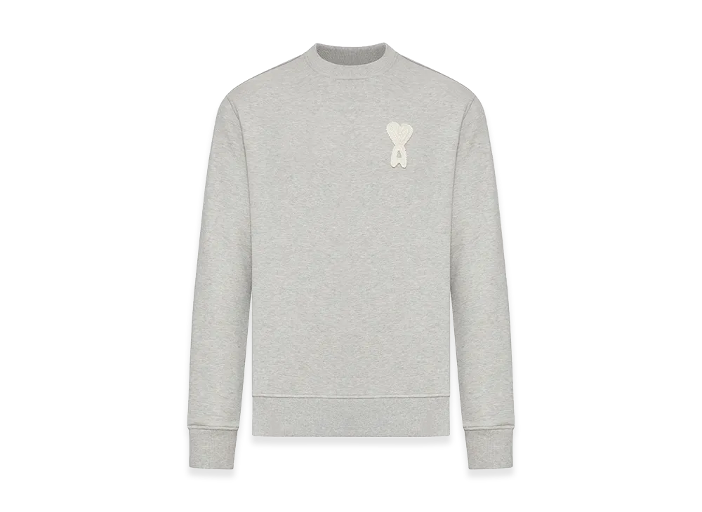 AMI PARIS De Coeur Cotton Knit Sweatshirt "Gray"