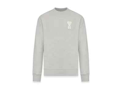 AMI PARIS De Coeur Cotton Knit Sweatshirt "Gray"