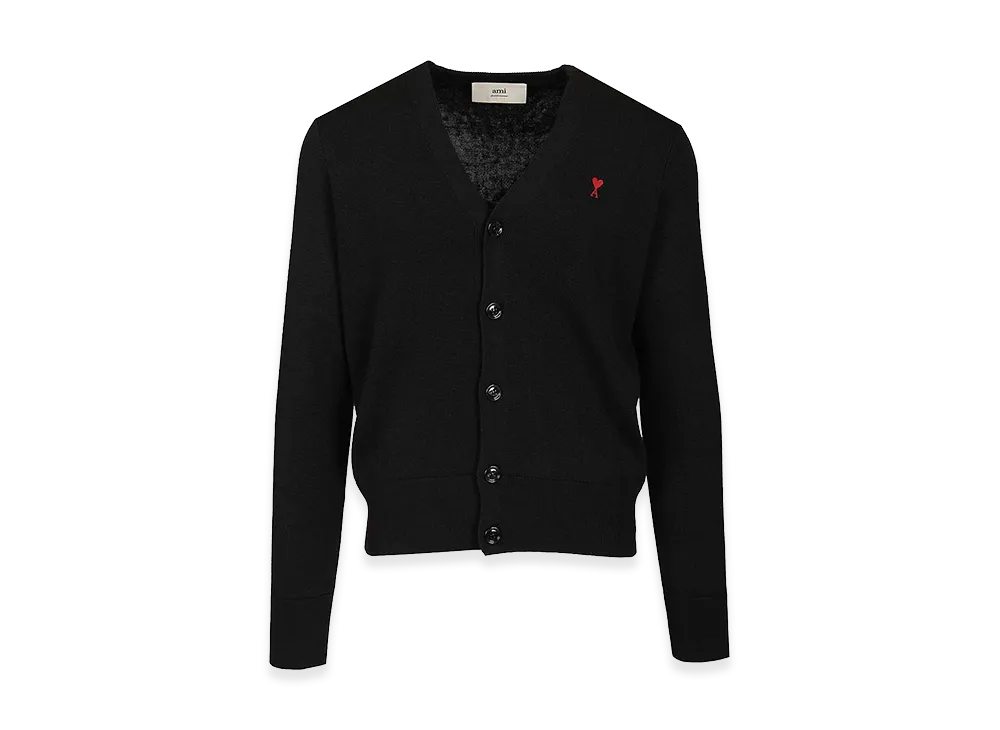 AMI PARIS Cardigan In Merino Wool "Black"