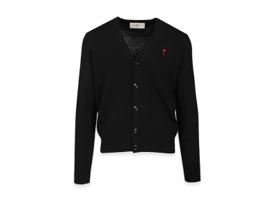 AMI PARIS Cardigan In Merino Wool "Black"