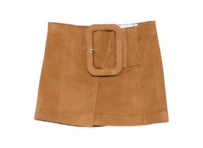 AMI PARIS Women's Suede Mini Skirt "Brown"