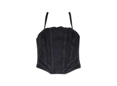 AMI PARIS Women's Faded Denim Corset "Black"