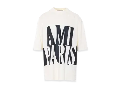 AMI PARIS Print Oversize T-Shirt "White"