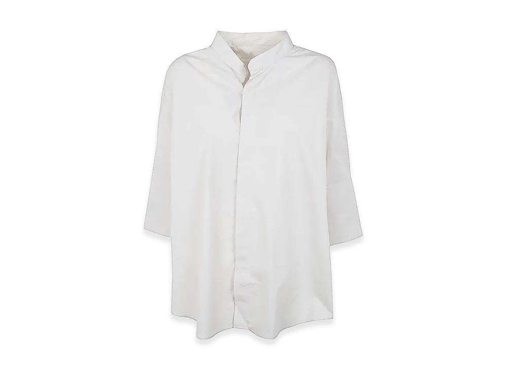 AMI PARIS Women's Mandarin Collar Shirt "White"