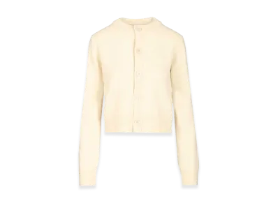 AMI PARIS Women's Crew Neck Cardigan "White"