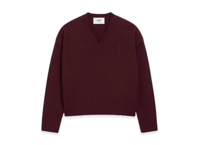 AMI PARIS Pull Col V De Coeur "Red"