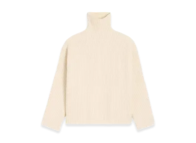 AMI PARIS Wool Funnel Neck Sweater "White"