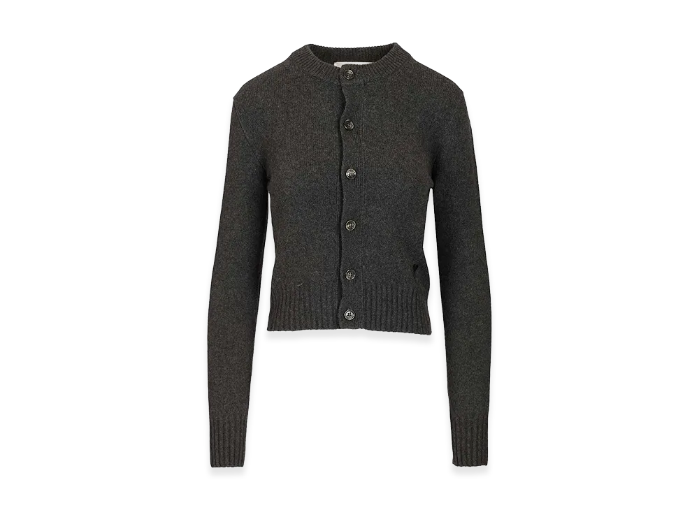 AMI PARIS Women's Wool and Cashmere Cardigan "Black"