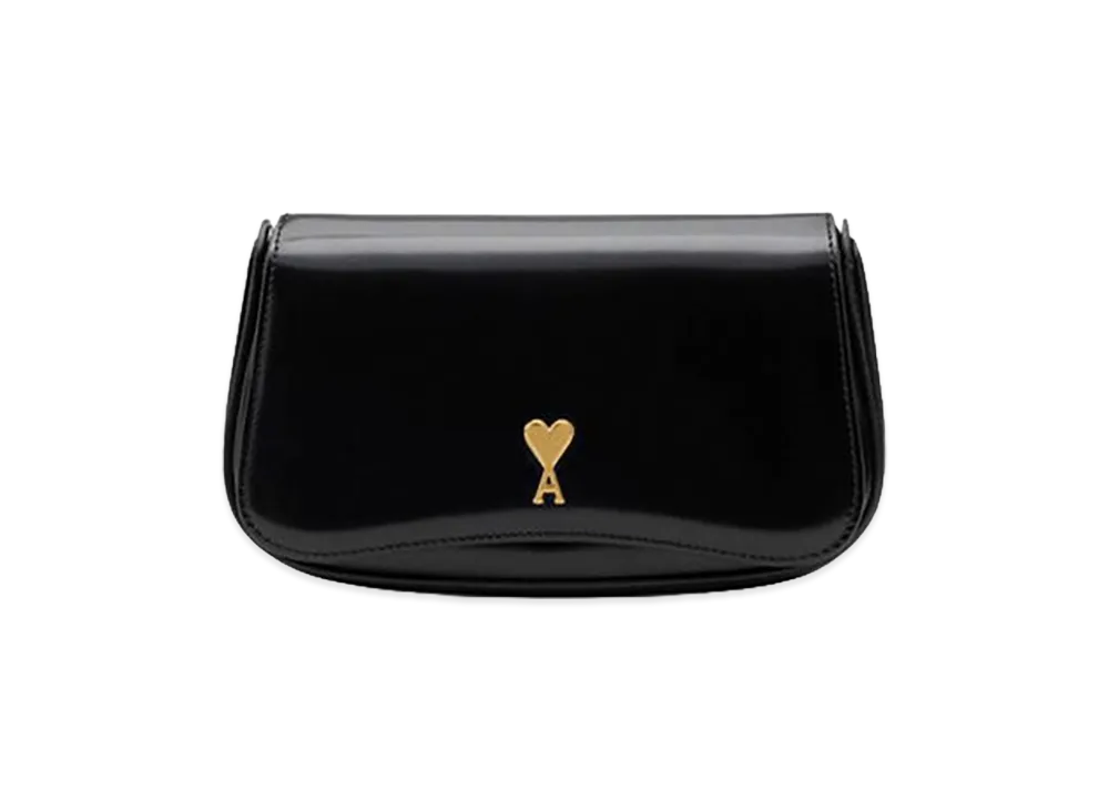 AMI PARIS Leather Shoulder Bag "Black"