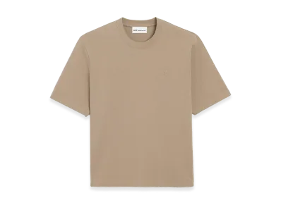 AMI PARIS Embossed Boxy Fit T-Shirt "Beige Taupe"