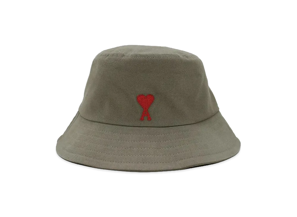 AMI PARIS Embroidery Bucket Hat "Smoke Gray"