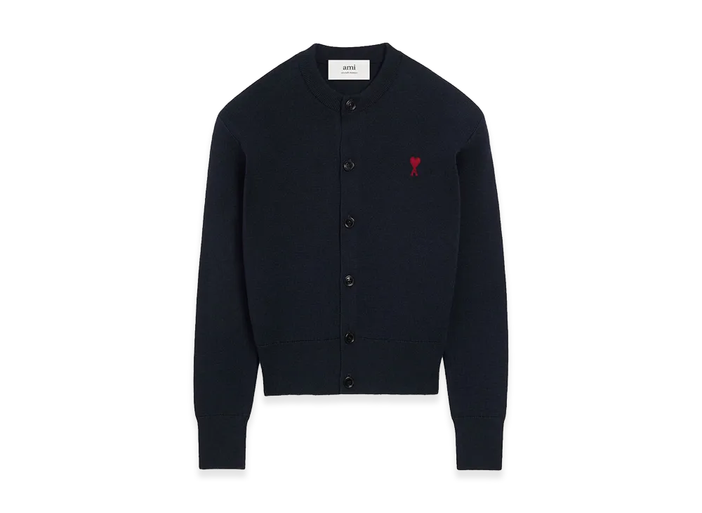 AMI PARIS Women's Ami De Coeur Wool Cardigan "Blue"