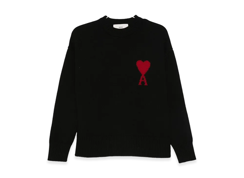 AMI PARIS Women's Ami De Coeur Wool Cardigan "Black"