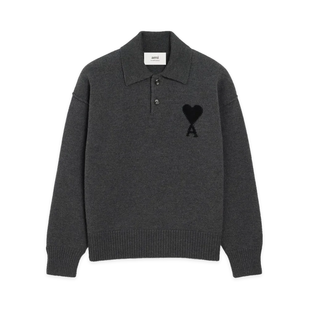 AMI PARIS Ami Polos "Gray/Black"
