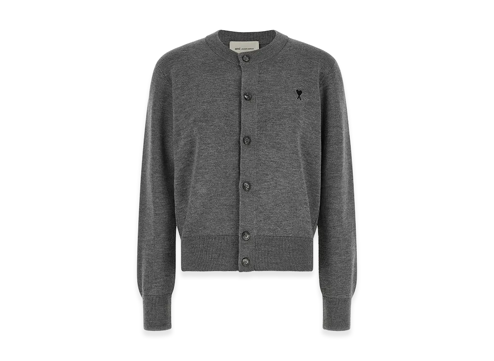 AMI PARIS Women's ami De Coeur Cardigan "Gray"