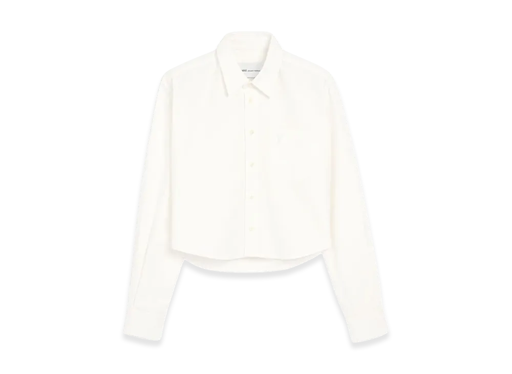 AMI PARIS Women's ami De Coeur Cropped Shirt "White"