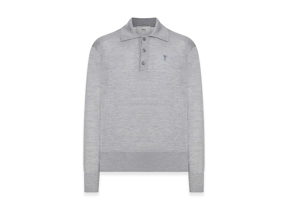 AMI PARIS Ami De Coeur Polo Shirt "Gray"