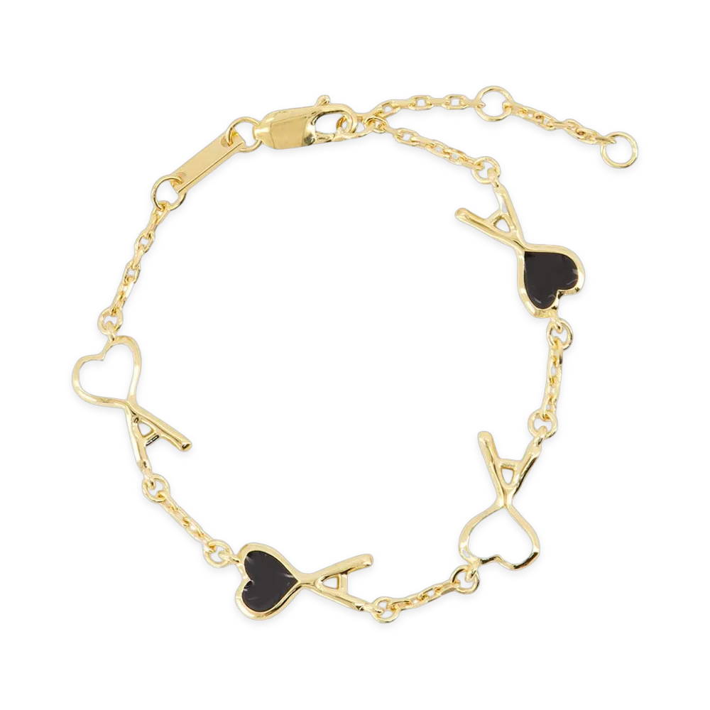 AMI PARIS Women's Hammered Ami De Coeur Thin Bracelet Metal "Gold"