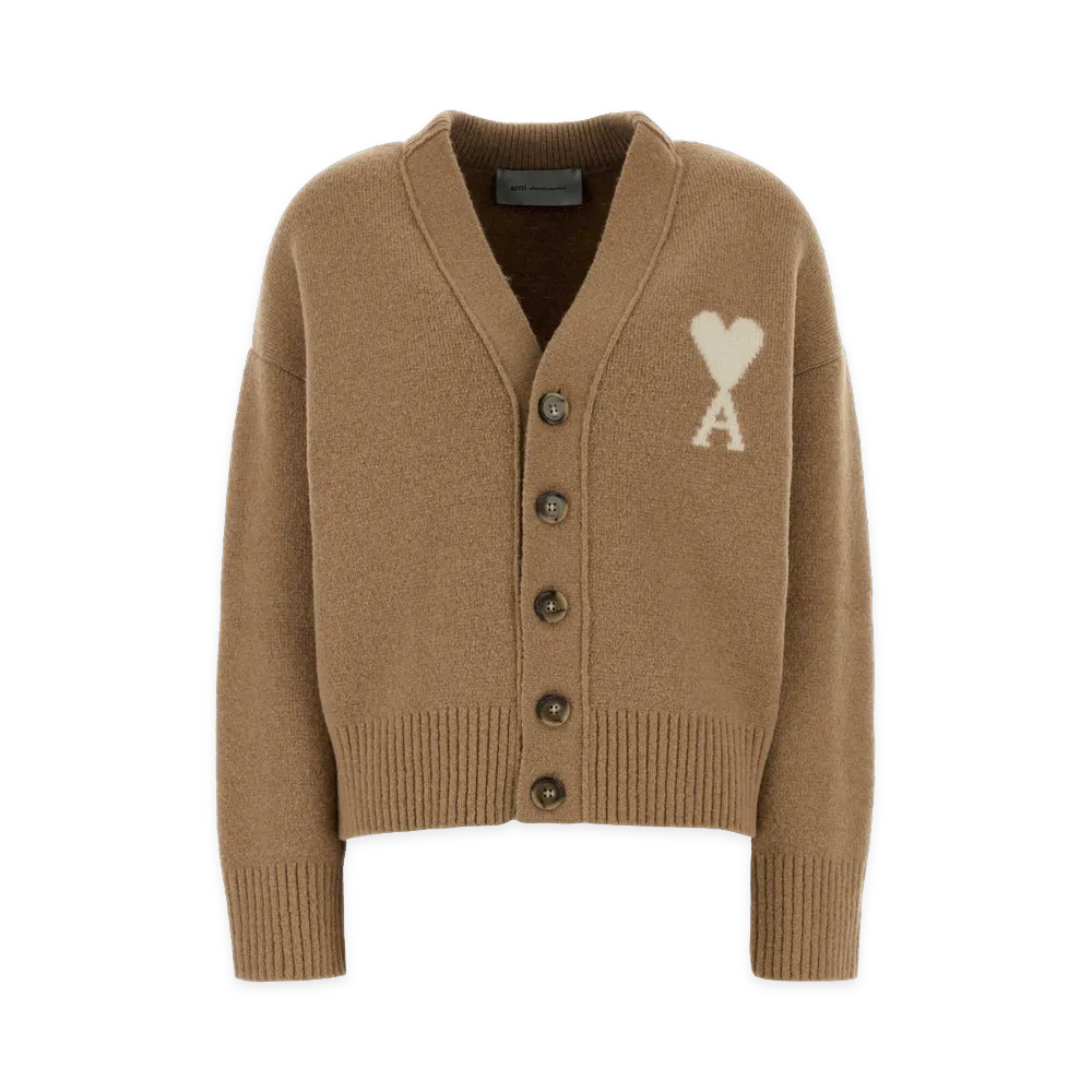 AMI PARIS Women's Alpaca Blend Cardigan "Beige"
