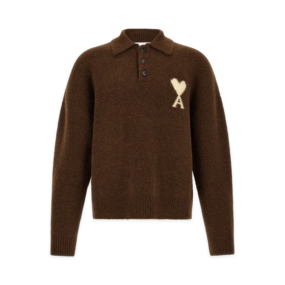 AMI PARIS Ami De Coeur Polo Shirt "Brown"