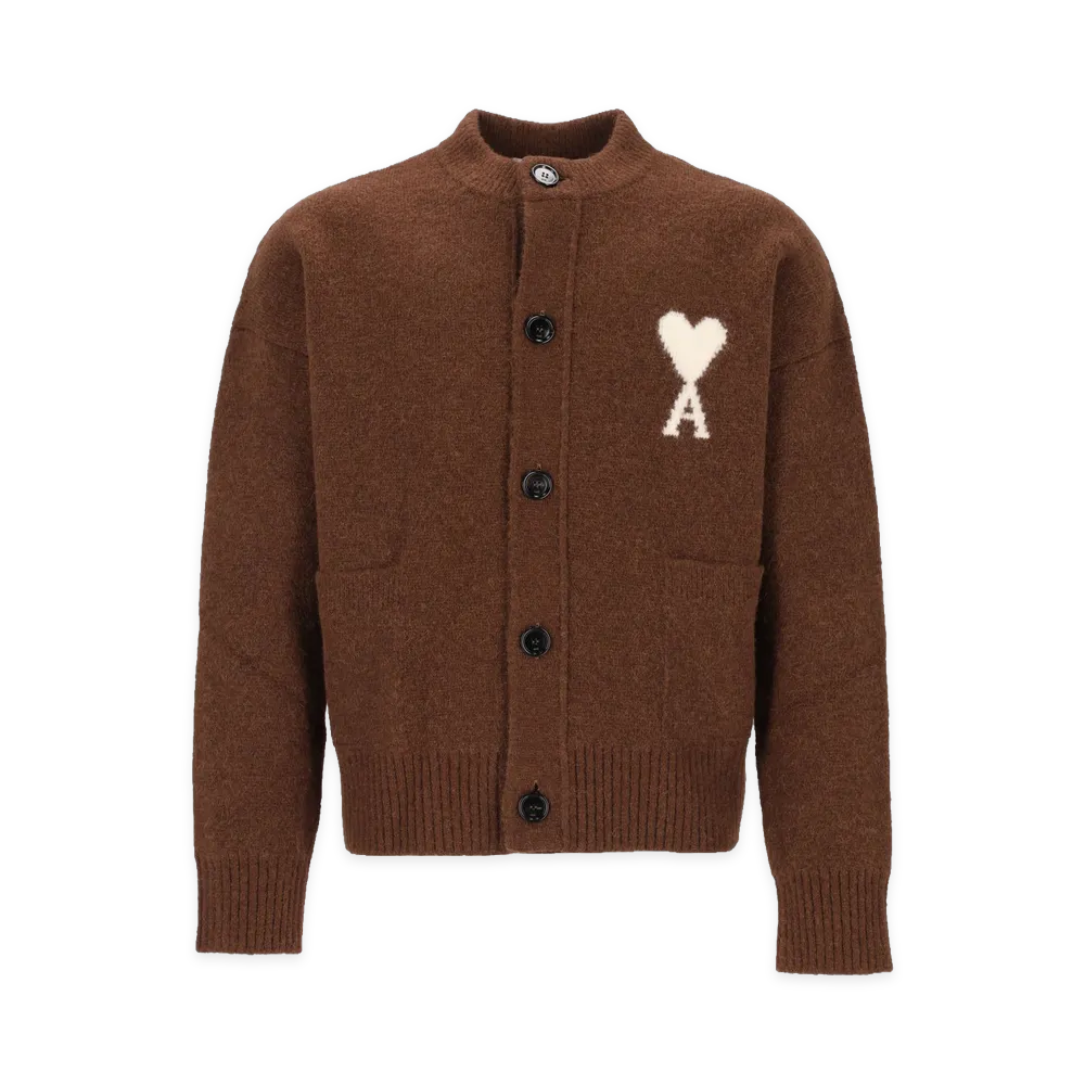 AMI PARIS Ami De Cur Cardigan "Brown"