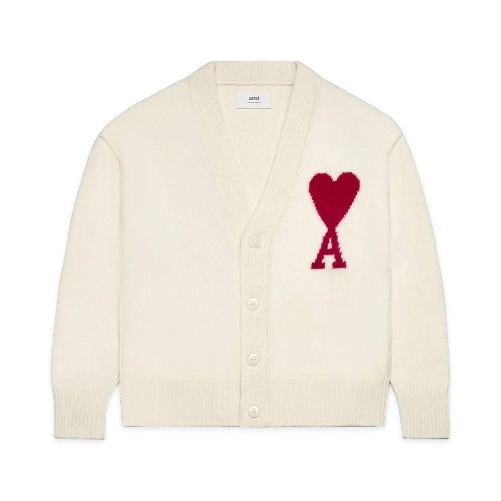 AMI PARIS Ami Sweaters "Off White/Red"