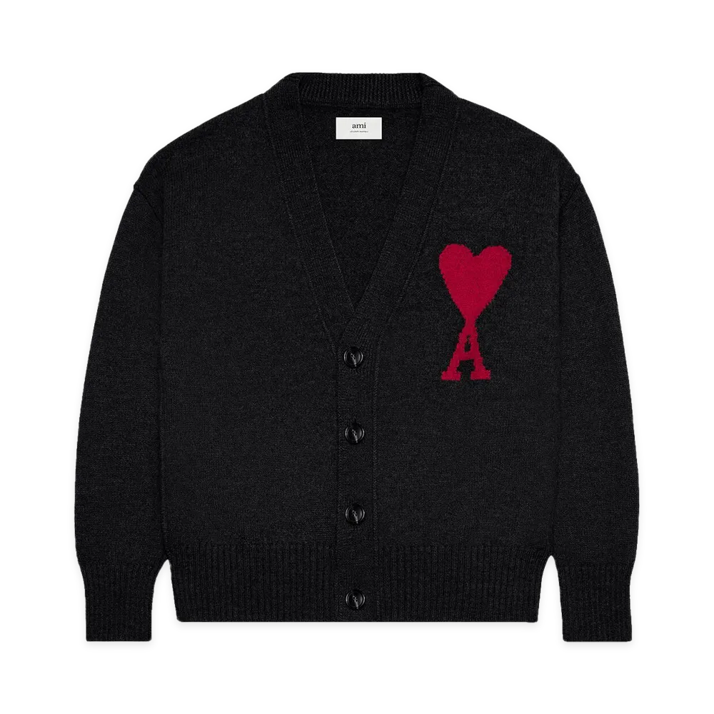 AMI PARIS Ami Sweaters "Black/Red"