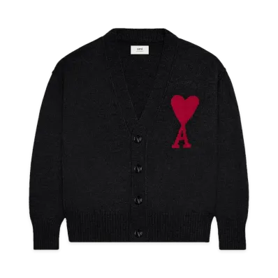 AMI PARIS Ami Sweaters "Black/Red"