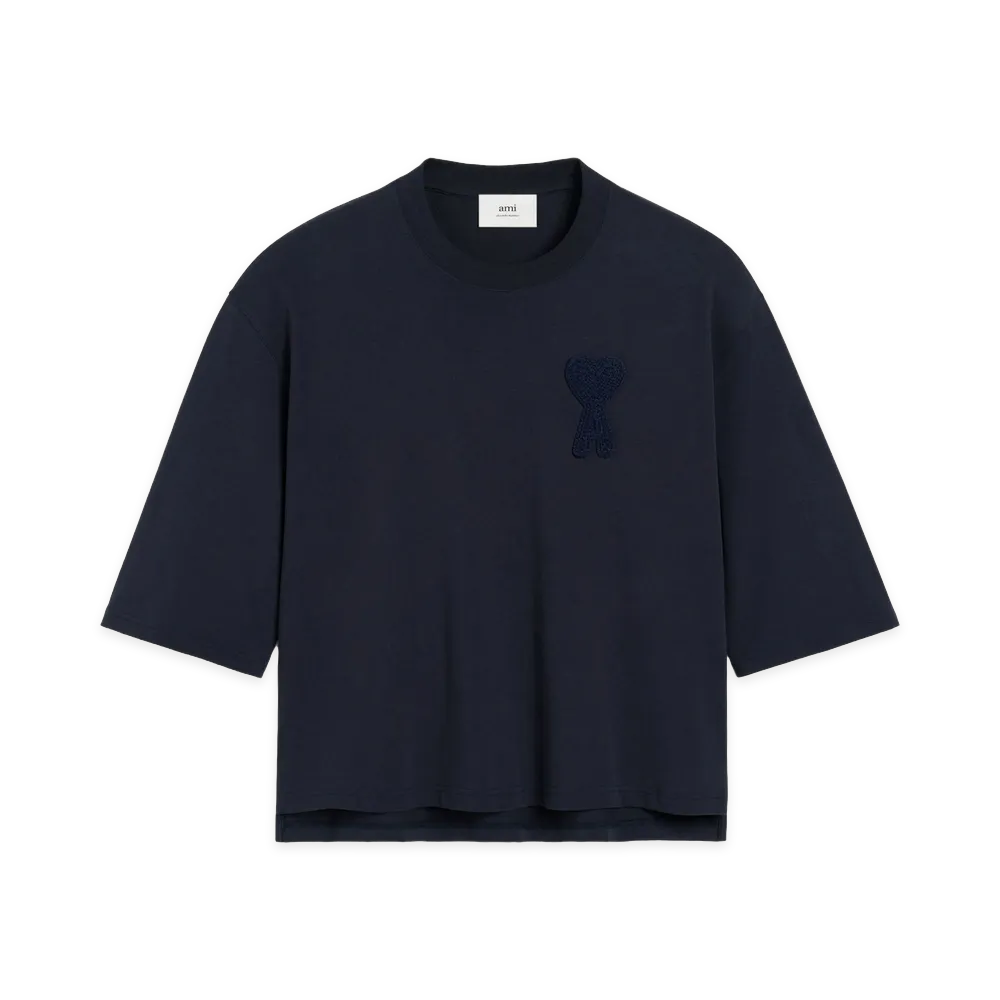 AMI PARIS Women's Ami T-Shirts "Navy"