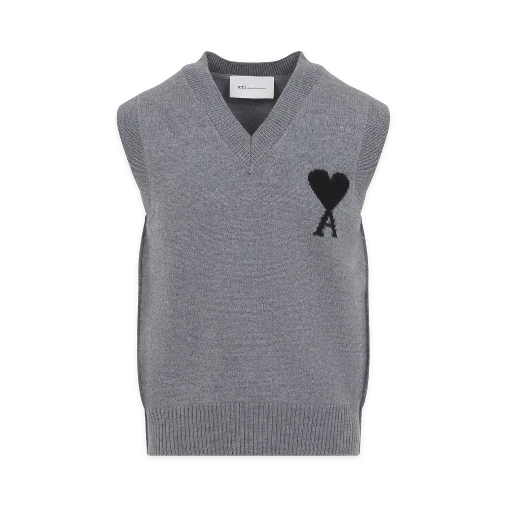 AMI PARIS Ash Adc Sleevless Sweater "Gray"