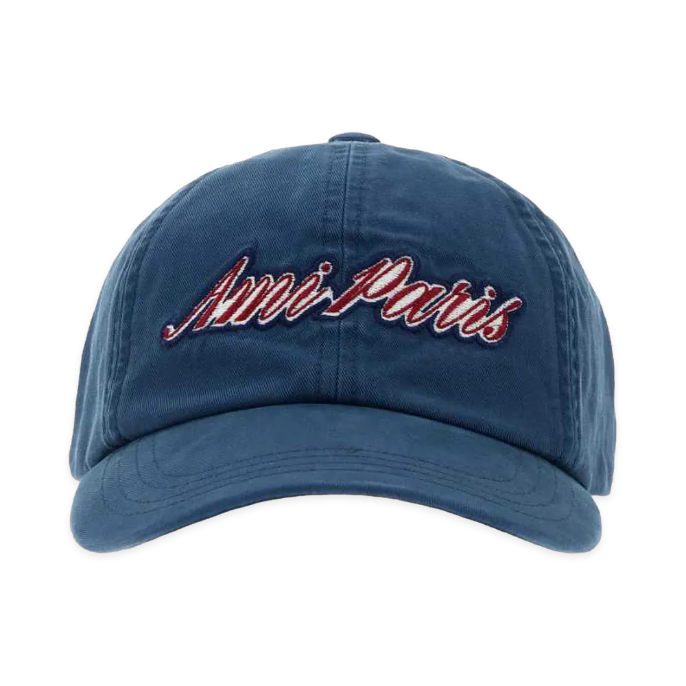 AMI PARIS Cotton Baseball Cap "Blue"