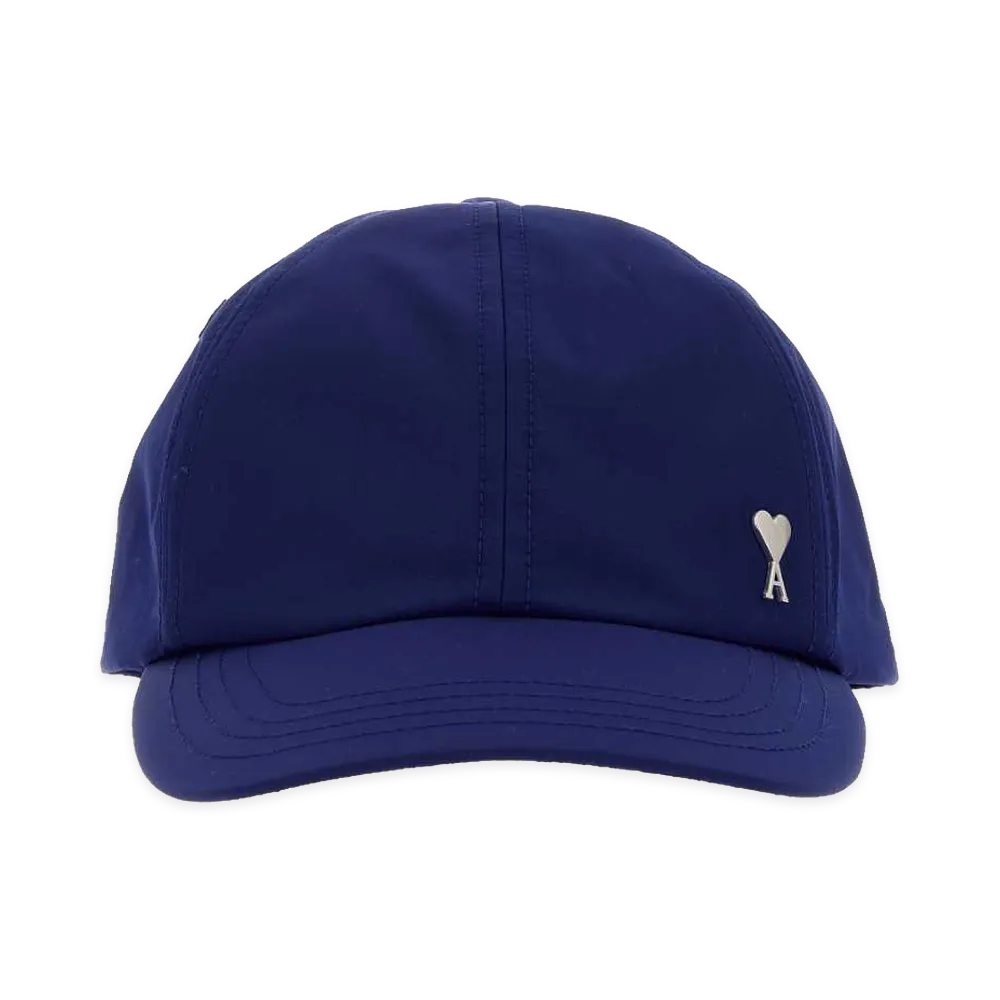AMI PARIS Women's Tech Fabric Baseball Cap "Blue"