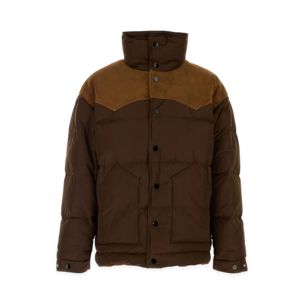 AMI PARIS Polyester Blend Down Jacket "Brown"