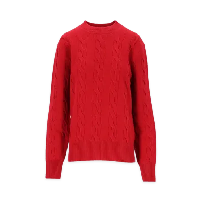AMI PARIS CableKnit Sweater "Red"