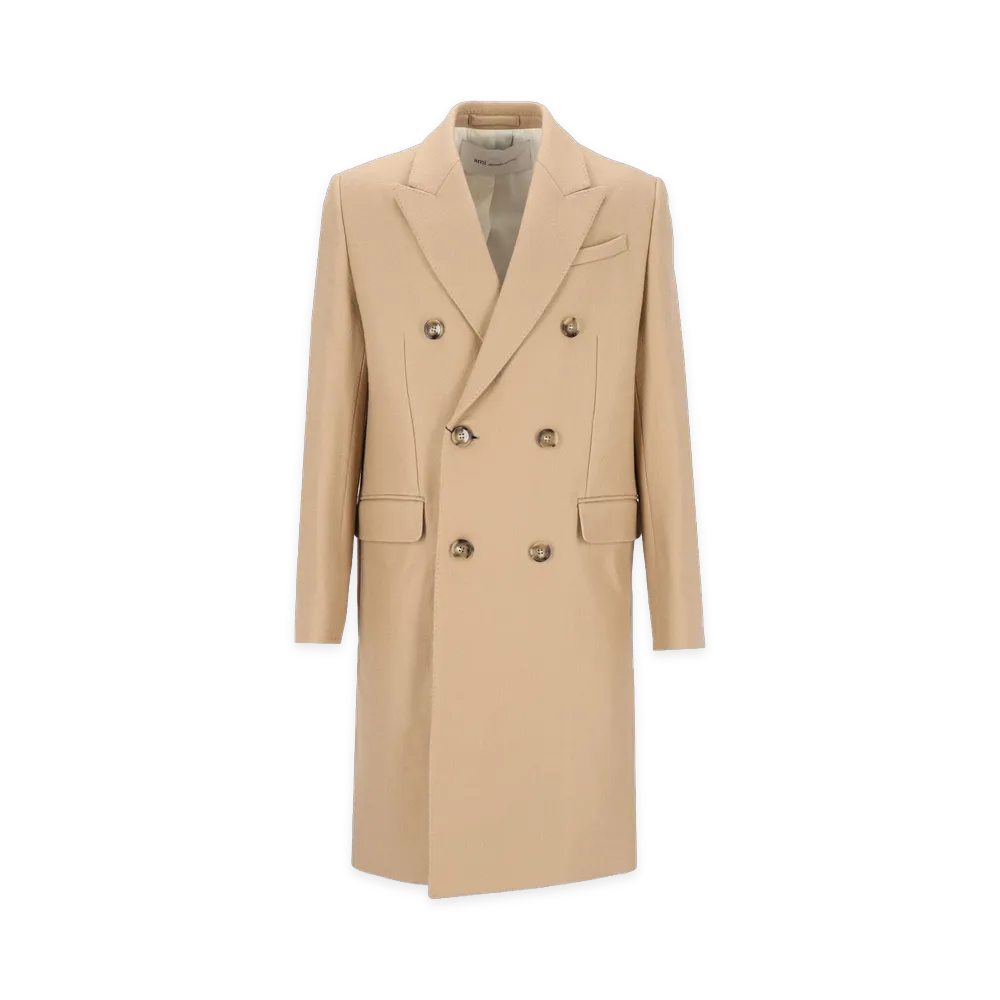 AMI PARIS DoubleBreasted Wool Coat "Beige"