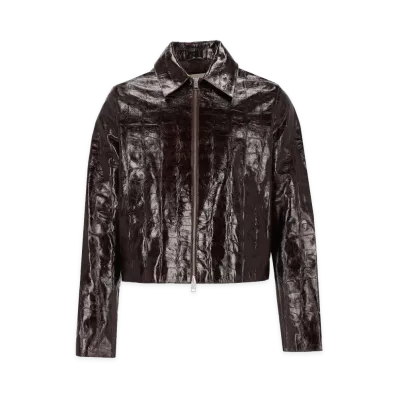 AMI PARIS Jacket With CrocodileEffect Print "Bordeaux"