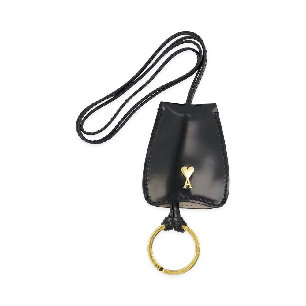 AMI PARIS Cloche Keychain Leather "Black"