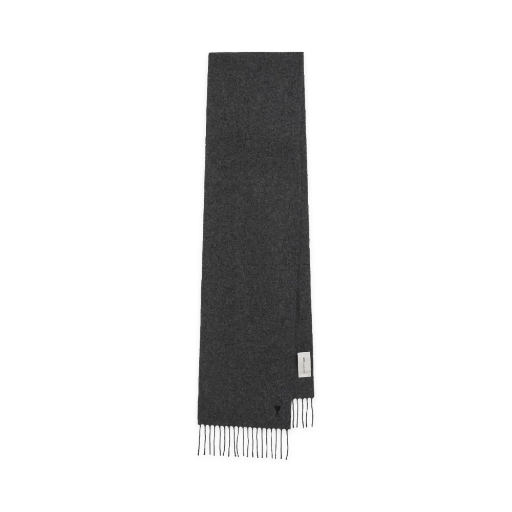 AMI PARIS QuotaWoolscarfwithamidecoeurembroidery "Gray"
