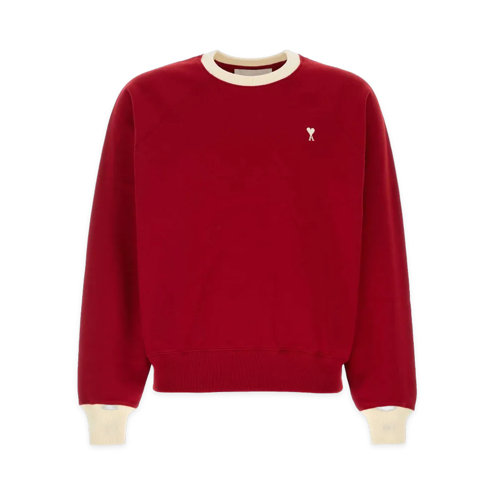 AMI PARIS Cotton Sweatshirt "Red"