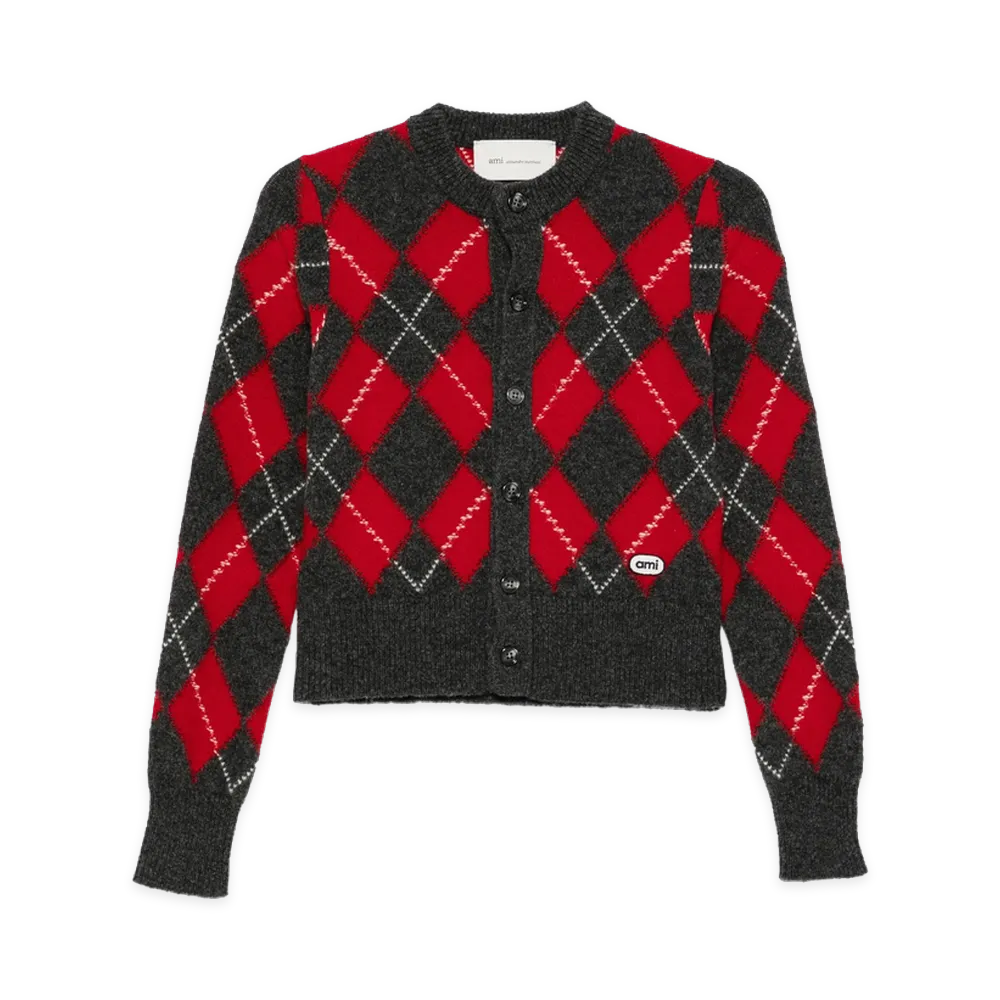 AMI PARIS Women's Sweater "Red/Grey"