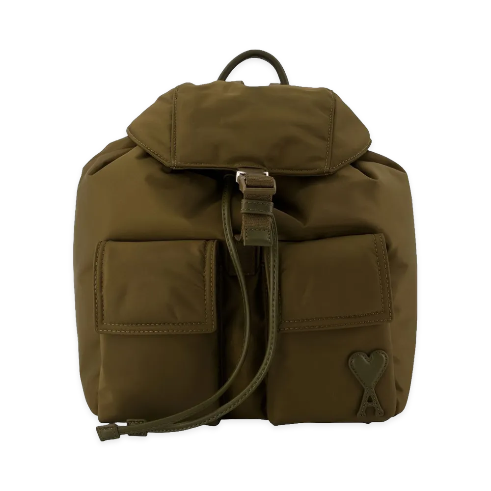 AMI PARIS Marcel Small Rucksack Nylon "Khaki"