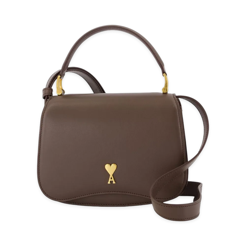 AMI PARIS Women's Paris Purse Leather "Brown"